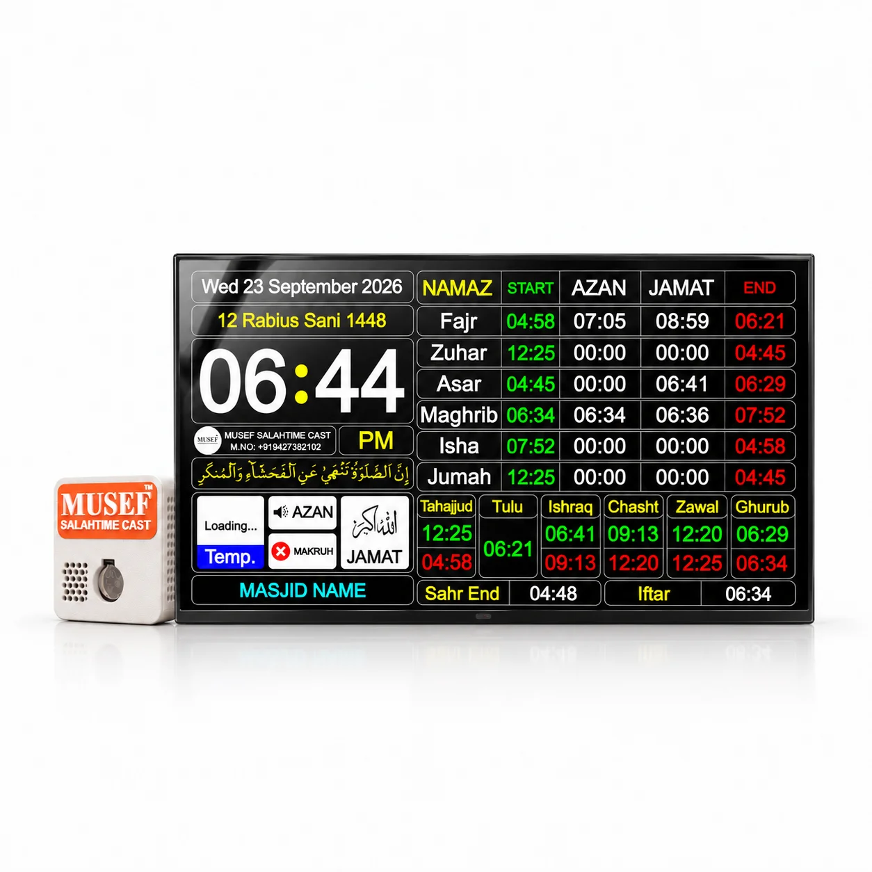 prayer timetable